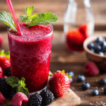 licuado de frutos rojos con agua